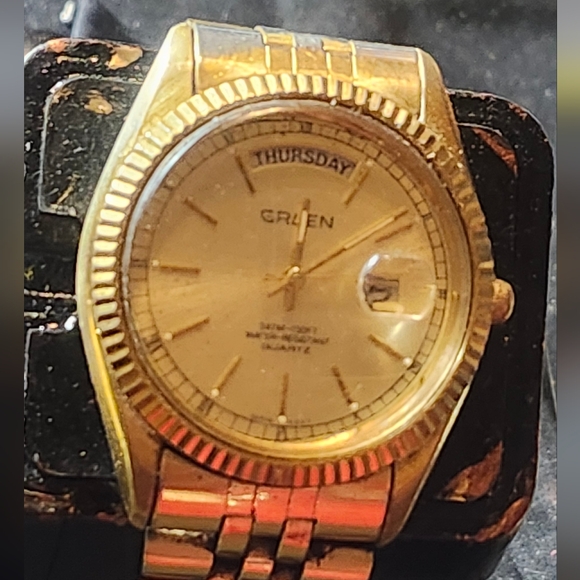 Vintage Y2K Gruen Presidental gold tone - Picture 6 of 10